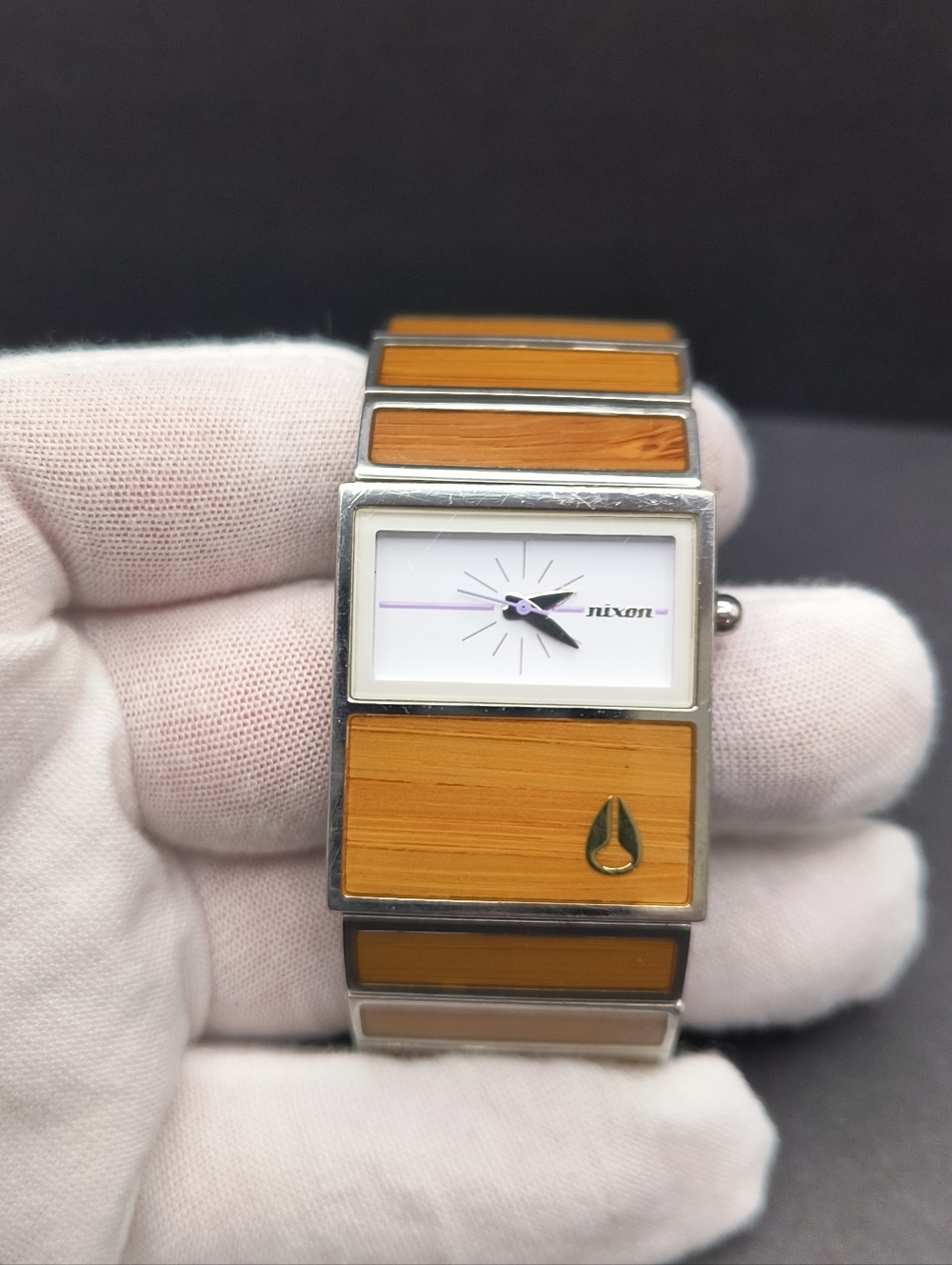 Nixon The Chalet Bamboo Wood Inlay Unisex Watch